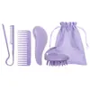 Conjunto de Pentes para Cabeleireiro Feito de Palha de Trigo, Pente Suavizante Anti-Nós, Pente Alisador, Escova de Massagem, Escova Limpadora de Shampoo