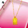 Estilo Mismo de Xiaohongshu Colgante de Gato Gatito Mensaje de Suerte Brillante Efecto Hielo Chapado en Oro Collar Gato de la Fortuna Venta al por Mayor