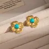 Pendientes Transfronterizos de Estilo Europeo y Americano para Mujer, Diseño Estilo Ins Francés, Pendientes de Acero Inoxidable, Pendientes de Perlas de Alta Gama al por Mayor