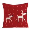 Funda de almohada roja de alce para Navidad, funda de cojín decorativa navideña para sofá, mesita de noche, impresa, sin relleno