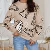 Suéteres Transfronterizos Nuevos Europeos y Americanos de Otoño e Invierno para Mujer Amazon Sueltos de Manga Larga Cuello Redondo Suéteres Jersey de Dinosaurio de Dibujos Animados