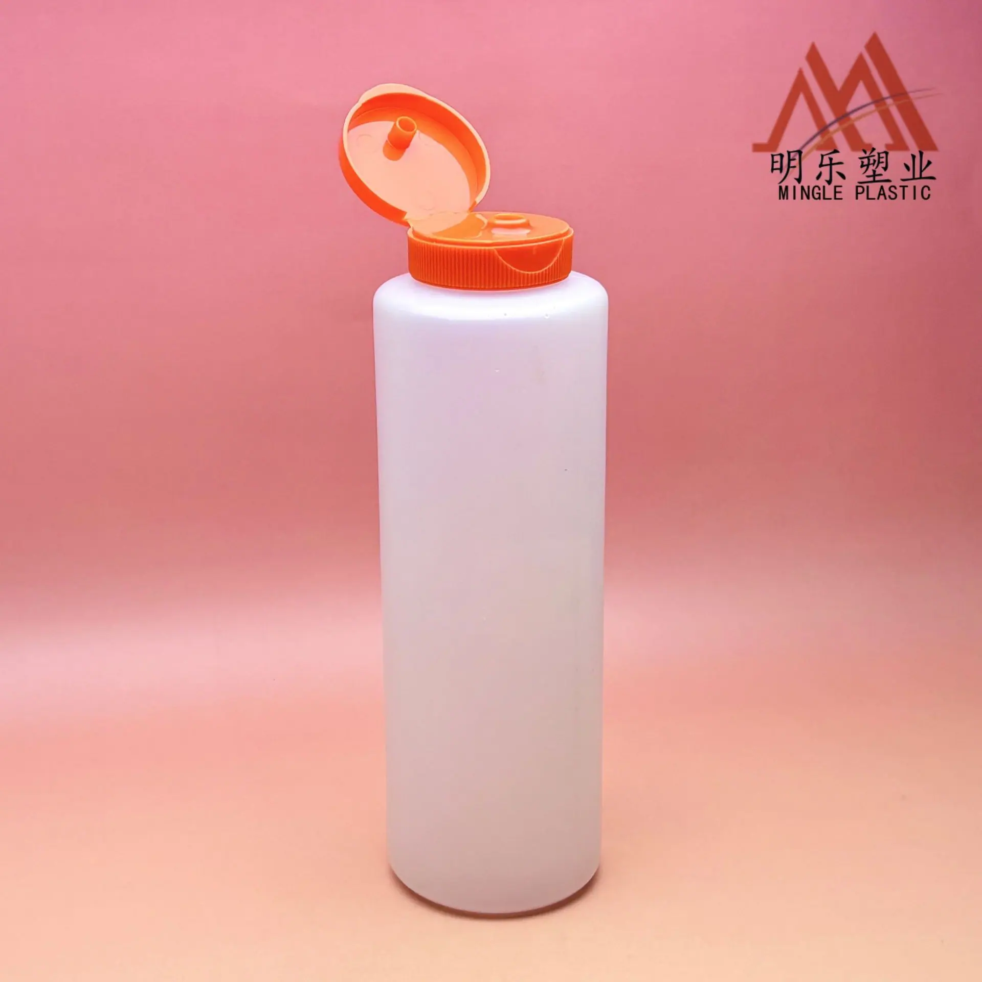 500ML直筒圆广口HDPE翻盖瓶(38-400)-02