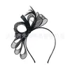 Tocado de Malla con Plumas para Novia Europeo y Americano Pasador Aro para el Cabello Aro para Festival de Carreras de Caballos Fiesta Danza Actuación Aro para el Cabello Lazo Accesorios para el Cabello