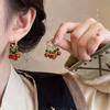 Nuevos pendientes de cuentas estilo chino estilo cortesano para mujer, ligeros, lujosos, retro, de alta gama, para cara cuadrada, con hebilla pequeña.