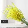 Flor artificial de 5 hastes orquídea dançarina amarela flor falsa transfronteiriça buquê orquídea borboleta casamento decoração de casa ornamentos orquídea dançarina
