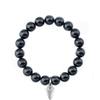Pulseira de pedra preta masculina para joias transfronteiriças pulseira de cristal de imitação pulseira de ágata preta atacado