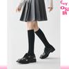 Calcetines divertidos Chen primavera y verano calcetines de mujer estilo ins presión en las piernas piernas delgadas Changchun otoño jk calcetines de algodón negro para pantorrilla medias