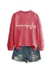 Amazon eBay sitio independiente casual cómoda versátil para mujer hogareña diseño de corazón otoño e invierno nueva sudadera de cuello redondo