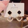 Pendientes de aguja de plata 925 temperamento de alta gama llenos de diamantes perlas mujeres estilo ins pendientes geométricos Corea del Sur pendientes de lujo ligero al por mayor