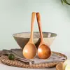 Colher Nanmu Estilo Japonês, Colher de Sopa Doméstica de Madeira com Cabo Longo, Hashis, Colher Infantil, Colher Grande Espessa para Ramen, Colher e Hashis de Madeira de Faia