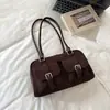 Moda Retrô Boston de Primavera 2026 Bolsa de Axila Feminina Bolsa de Ombro Único de Axila Bolsa Tote de Grande Capacidade