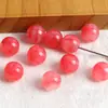 Cuentas Redondas Acrílicas de Dos Tonos Degradado de 8-14 mm con Agujero Recto, Cuentas Sueltas para Manualidades Hechas a Mano, Cadena para Teléfono, Accesorios de Pulsera