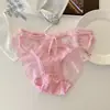 Ligeramente Atractivas con Forma de Campana~ Bragas de Encaje Sexy Estilo Francés para Mujer, de Tiro Bajo Caladas con Lazo Puro Deseo Braguitas para Mujer