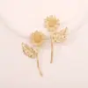 Pendientes de flor exquisitos transfronterizos europeos y americanos, pendientes elegantes de alta gama de lujo ligero de nicho, pendientes de moda francesa modernos y maduros