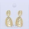 Pendientes de botón de aguja de plata S925 Color oro real Conservación del color Patrón geométrico irregular martillado Pendientes ovalados exagerados Pendientes transfronterizos europeos y americanos