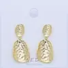 Pendientes de Aleación Color Oro Real que Conserva el Color, Cuadrados Geométricos, Redondos, Ovalados Plegados, Pendientes Brillantes Transfronterizos de Amazon