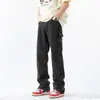 Niche Design Sense Zipper Split Jeans Masculino Verão Estilo Americano Retro Solto Tubo Reto Calças High Street