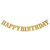 Banner de Feliz Aniversário Decoração de Festa de Aniversário Banner de Glitter de Letra Única Triângulo em Forma de Coração