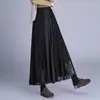 Falda de línea A con buena caída, dobladillo ancho, encaje, media falda para mujer, nuevo estilo otoño 2026, de cintura alta, a la moda, casual, de longitud media
