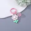 Llavero de Flor Transparente de Colores Adornos Pequeños DIY Accesorios Lindos Llavero de Cuentas de Moda Colgante Venta al por Mayor