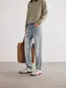 Pantalones de Vestir para Hombre Shanggu Primavera y Otoño Ajuste Delgado Ligeros de Negocios Jeans Sueltos Rectos Lavados Elásticos Estilo Old Money