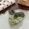 Pinza para el pelo y goma de pelo de oso con estampado de cuadros estilo coreano, goma de pelo de alta gama para doble coleta de bebé, pinza para el pelo versátil de corona alta
