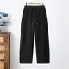 Calça da Mamãe Primavera 2026 Nova Calça Casual Calça para Mulheres de Meia-Idade e Idosas Calça Longa Solta Cor Sólida Cintura Elástica Calça de Perna Reta