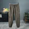 Calças Casuais Masculinas Espessas Outono 2025 Calças Casuais de Liocel Tencel Moda Tendência Calças Cargo Versáteis Masculinas