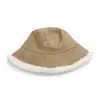 Sombrero de cubo versátil de gamuza con etiqueta para mujer, Otoño e Invierno, Aspecto natural, Adelgazante, Piel sintética de conejo engrosada, Sombrero de pescador cálido
