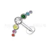 Brincos de Titânio F136 Incrustados com Zircônia Parafusos Cilíndricos Invertidos para Cartilagem do Ouvido Brincos de Piercing Corporal Liga de Titânio G23 Corpo de Liga de Cobre