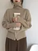 Suéter Pulóver de Punto de Cuello Alto de Moda para Mujer Otoño/Invierno 2026, Estilo Coreano Único con Abertura, Top de Punto Casual para Mujer