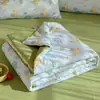 Colcha de Verano de Algodón Lavado Hilo Arrugado Clase a, Colcha de Verano Refrigerante de Algodón Seda Pluma, Colcha de Aire Acondicionado, Colcha Delgada Lavable a Máquina, Envío Transfronterizo
