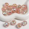 Dingyi 16mm Noche de Verano Cuentas Redondas Luna Fría Resina Chapada Agujero Recto Cuentas Sueltas Pulsera DIY Accesorios Cadena de Teléfono Material