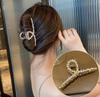 Donggate coreano textura de aire francés simple moda Perla Diamante brillante raspado de pelo pinza parte trasera de la cabeza cuchara