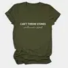 Amazon Moda Casual Europea y Americana Transfronteriza No Se Pueden Tirar Piedras Estampado de Letras Verano Versátil Camisa de Manga Corta