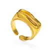 Nuevo Anillo de Acero de Titanio con Patrón de Ola Geométrica Dulce y Fresco para Mujer Diseño de Nicho Estilo Fresco Anillo Abierto Venta al por Mayor