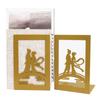 En Stock Al Por Mayor Creativos Soportalibros Metálicos Huecos Serie Simple de Amantes Soportes para Libros Almacenamiento de Escritorio Estantería Soporte para Libros