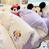 Conjunto de Tres Piezas de Algodón Puro con Estampado de Dibujos Animados, Conjunto de Cuatro Piezas de Waffle 100% Algodón Amigable con la Piel Disney, Ropa de Cama para Estudiantes Adecuada para Todas las Estaciones