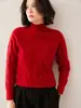 Nuevo Suéter de Punto de Cachemira para Mujer Otoño/Invierno 2026, de Cuello Medio Alto, Ajustado, Diseño de Punto Trenzado, Manga Larga