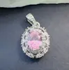 Collar con Colgante de Conejo Corazón Rosa Full Diamond para Mujer, Cadena para Clavícula Versátil de Nicho, Accesorios de Colgante, Joyería DIY