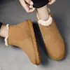 Botas de Nieve para Hombre con Suelas Gruesas y Forro de Felpa, Botas Cortas Estilo Invierno Nuevo, Zapatos de Algodón Gruesos de Media Caña para Exteriores Cálidos para Hombre