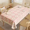Mantel estilo crema, a prueba de aceite, impermeable, no necesita lavado, resistente al calor, cubierta de mesa de comedor de alta gama, nuevo modelo 2026, cubierta para mesa de café rosa