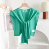 Chal de Mezcla de Lana de Color Caramelo para Primavera y Otoño, Ropa Exterior de Moda Estilo Coreano, Chal Multiusos de Color Sólido