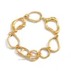 Elegante e Discreto Estilo Clássico Pulseira com Fecho de Garra em Aço Inoxidável e Ouro 18K, Joias de Luxo Leve de Alta Qualidade, Acessórios de Nicho Transfronteiriços