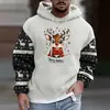 Nova Moletom com Capuz de Manga Longa Masculino Estilo de Rua Europeu e Americano Outono e Inverno Jovem Tendência Estampa Digital 3D Natal