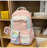 Ins de estilo japonés, nuevo y moderno, de alta apariencia, fresco y dulce, bolsa con insignia transparente, mochila ligera de gran capacidad