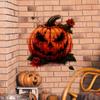 M18820 Nuevo Pegatina de Pared de Calabaza con Sonrisa Maligna Pintada a Mano Decoración de Halloween Sala de Estar Dormitorio Fondo Pegatina de Pared Autoadhesiva