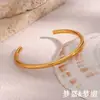 Moda Ins Europea y Americana Simple Nicho Accesible Lujo Elegante Pulsera Joyería Acero Inoxidable Chapado 18K Brillante Pulsera Abierta