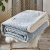 Manta de color sólido de fábrica para otoño e invierno, gruesa y cálida, de terciopelo con copos de nieve, para sofá, para aire acondicionado, para siesta individual