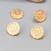 Acessórios de botões com banho de ouro em prata de lei S925, caráter Xi, acessórios de botões pretos com tinta desgastada vintage, materiais para artesanato DIY